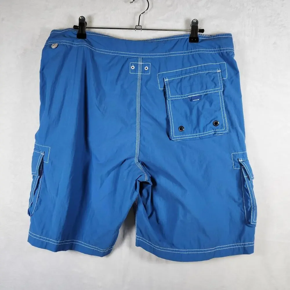 J Crew Blue Nylon Board Shorts Size 36‎ Swim Trunks